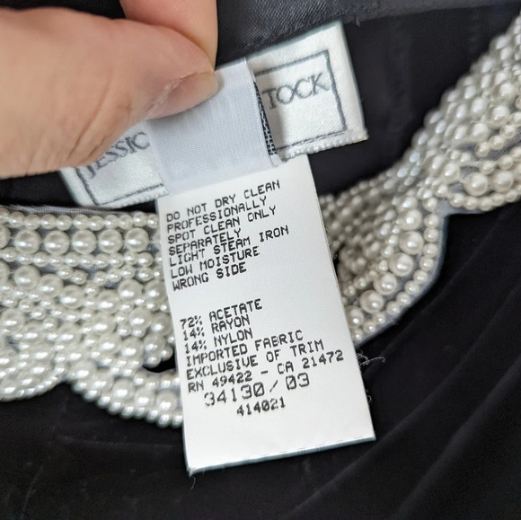 Vintage 90s JESSICA McCLINTOCK sz. 9/10 Gunne Sax Velvet Party Mini DRESS Beaded - Picture 11 of 12